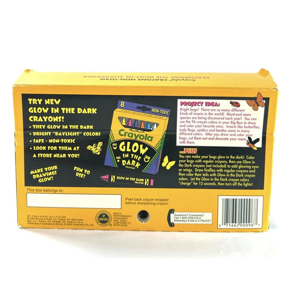 Vintage 1994 Crayola Big Box of 96 Crayon Non Toxic School Art Supplies USA - Picture 4 of 5